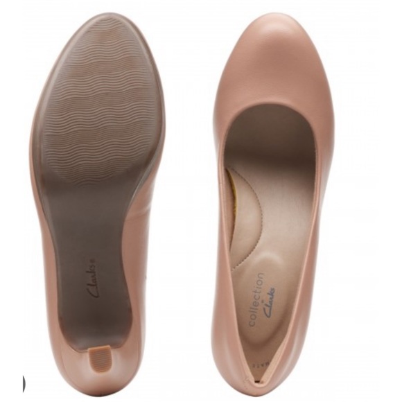 Clarks Shoes New Clarks Adriel Viola Praline Leather Dress Pumps